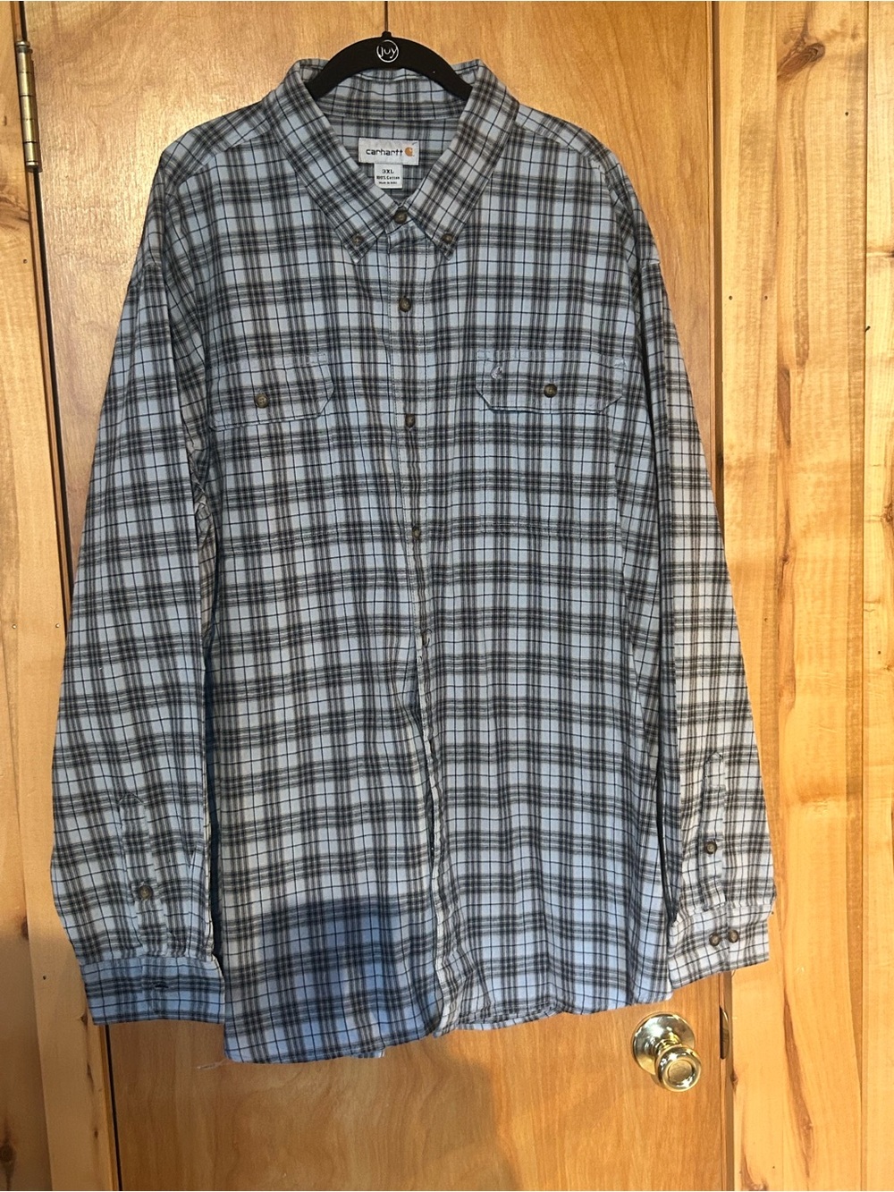 🤠 Rugged Carhartt Plaid Button-Down | Size 3XL